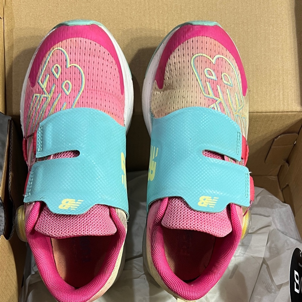 New Balance Kids' Pink and Aqua Sneakers